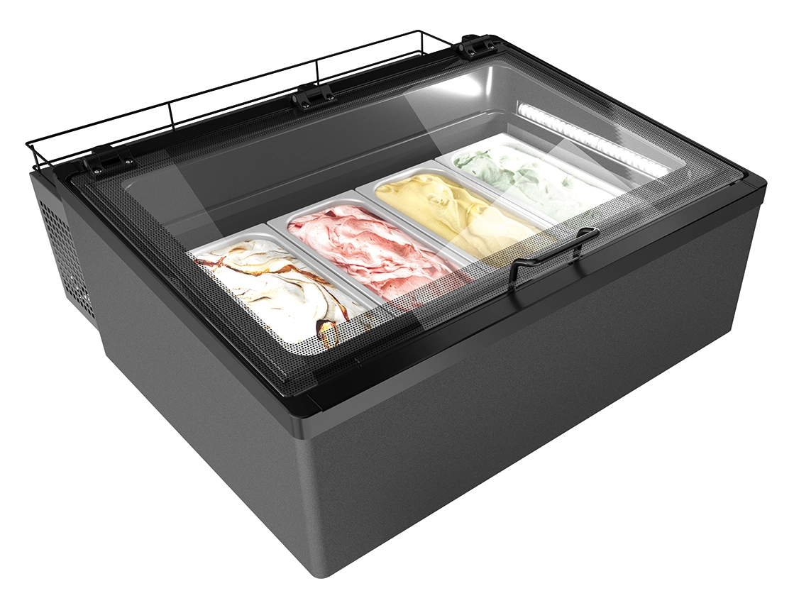 Bild von Auftisch-Vitrine MINI CREAM 4V LED GRAU